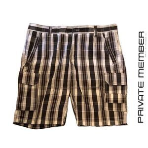 Private Member Plaid Cargo‎ Shorts - Size 38